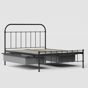 Solomon iron/metal bed in black with drawers - Thumbnail