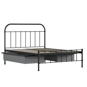 Solomon iron/metal bed in black with drawers - Thumbnail