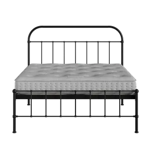 Solomon iron/metal bed in black with Juno mattress - Thumbnail
