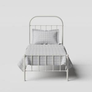 Solomon iron/metal single bed in ivory - Thumbnail