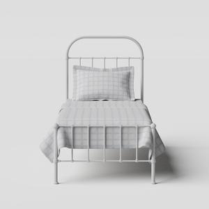 Solomon iron/metal single bed in white - Thumbnail