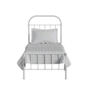 Solomon iron/metal single bed in white - Thumbnail