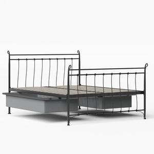 Tiffany iron/metal bed in black with drawers - Thumbnail