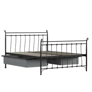 Tiffany ijzeren bed in zwart met lades - Thumbnail