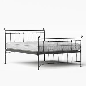 Tiffany cama de metal en negro con colchón - Thumbnail