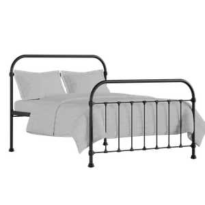 Timolin iron/metal bed in black with Juno mattress - Thumbnail