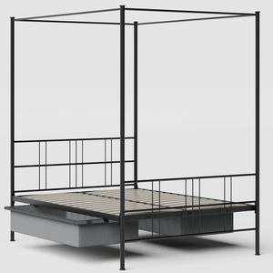 Toulon iron/metal bed in black with drawers - Thumbnail