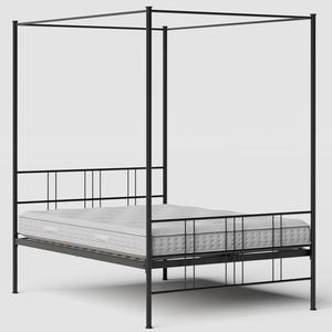 Toulon iron/metal bed in black with Juno mattress - Thumbnail