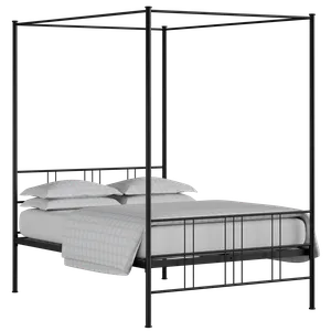 Toulon iron/metal bed in black with Juno mattress - Thumbnail