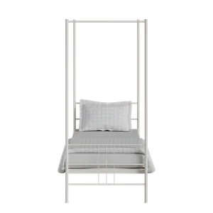 Toulon iron/metal single bed in ivory - Thumbnail