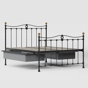 Tulsk iron/metal bed in black with drawers - Thumbnail
