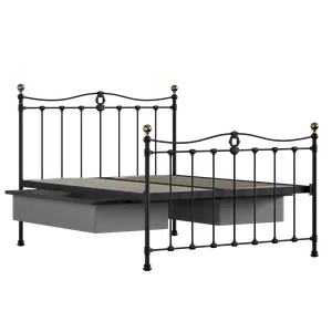 Tulsk cama de metal en negro con cajones - Thumbnail