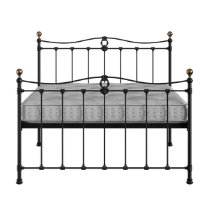 Tulsk cama de metal en negro con colchón - Thumbnail