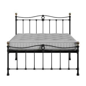 Tulsk Low Footend cama de metal en negro con colchón - Thumbnail