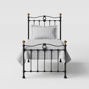 Tulsk Low Footend iron/metal single bed in black - Thumbnail