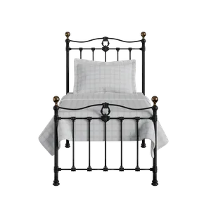Tulsk Low Footend iron/metal single bed in black - Thumbnail