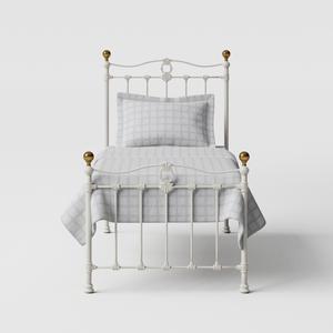 Tulsk Low Footend iron/metal single bed in ivory - Thumbnail