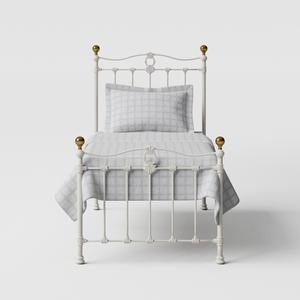 Tulsk Low Footend iron/metal single bed in ivory - Thumbnail
