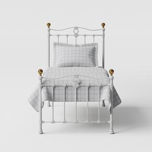 Tulsk Low Footend iron/metal single bed in white - Thumbnail