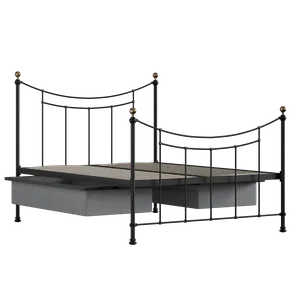 Virginia ijzeren bed in zwart met lades - Thumbnail