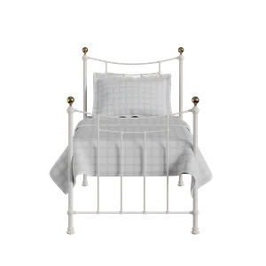 Virginia iron/metal single bed in ivory - Thumbnail