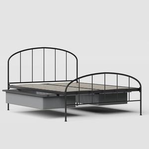 Waldo iron/metal bed in black with drawers - Thumbnail