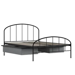 Waldo ijzeren bed in zwart met lades - Thumbnail