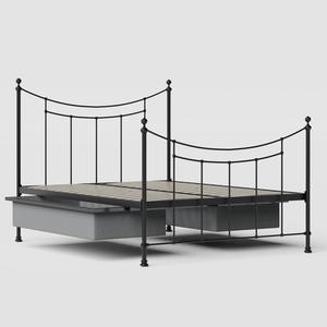 Winchester iron/metal bed in black with drawers - Thumbnail