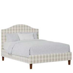 Burley Slim upholstered bed in Romo Kemble Putty fabric with Juno mattress - Thumbnail