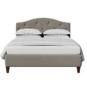 Daniella Deep Buttoned cama tapizada en tela gris - Thumbnail