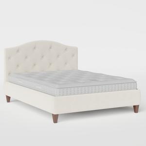 Daniella Deep Buttoned upholstered bed in mist fabric - Thumbnail