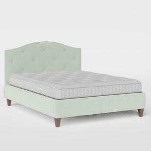 Daniella Buttoned Diagonal upholstered bed in duckegg fabric - Thumbnail