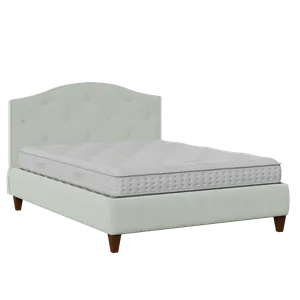 Daniella Buttoned Diagonal stoffen bed in duckegg - Thumbnail