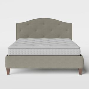 Daniella Buttoned Diagonal letto imbottito in tessuto grigio con materasso - Thumbnail