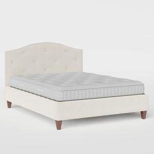 Daniella Buttoned Diagonal upholstered bed in mist fabric - Thumbnail