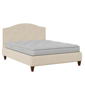 Daniella Buttoned Diagonal cama tapizada en tela natural - Thumbnail