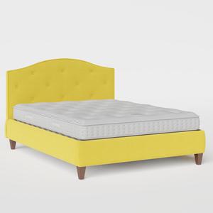 Daniella Buttoned Diagonal upholstered bed in sunflower fabric - Thumbnail