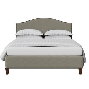 Daniella with Piping upholstered bed in grey fabric - Thumbnail