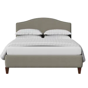 Daniella with Piping upholstered bed in grey fabric - Thumbnail