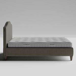 Daniella with Piping upholstered bed in grey fabric with Juno mattress - Thumbnail