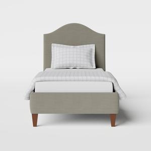 Daniella cama individual tapizada en tela gris - Thumbnail