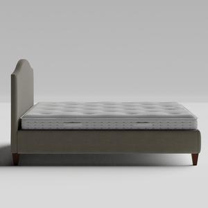 Daniella cama tapizada en tela gris con colchón - Thumbnail
