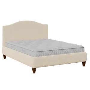 Daniella upholstered bed in natural fabric - Thumbnail
