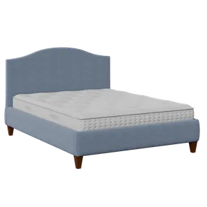 Daniella upholstered bed in blue fabric - Thumbnail