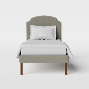 Kobe Upholstered upholstered single bed in grey fabric - Thumbnail