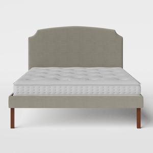 Kobe Upholstered cama tapizada en tela gris con colchón - Thumbnail