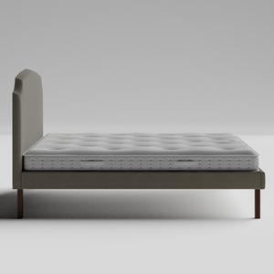 Kobe Upholstered upholstered bed in grey fabric with Juno mattress - Thumbnail
