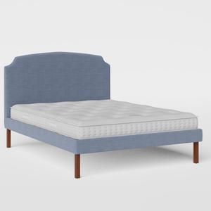 Kobe Upholstered upholstered bed in blue fabric - Thumbnail