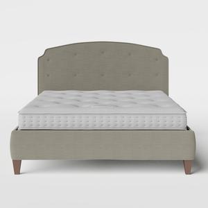 Lide Buttoned cama tapizada en tela gris con colchón - Thumbnail