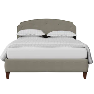 Lide Buttoned polsterbett in grey stoff - Thumbnail